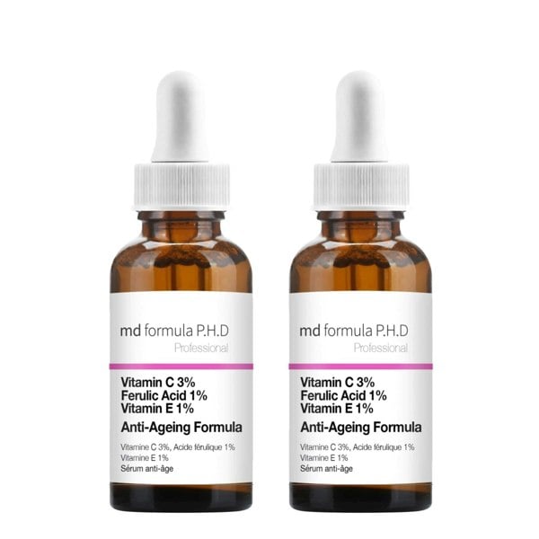 MD Formula Anti-Ageing Serum Vitamin C 3%, Ferulic Acid 1%, Vitamin E 1% 30ml Twin Value Savings Pack