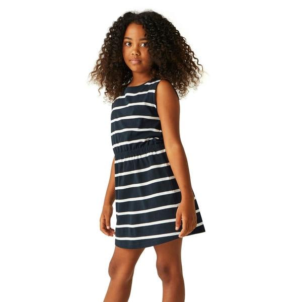 Regatta Girls Beylina Stripe Dress - Navy/White - 