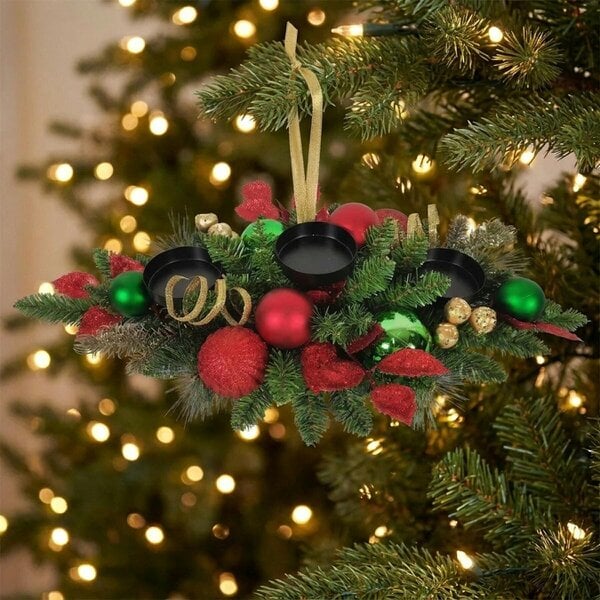 Garden Greatness Festive Mixed Foliage Bauble Centrepiece