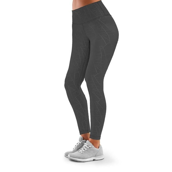 OOOOO Women's Workout Leggings Highwaist with Top Pockets & Line Effect, Grey
