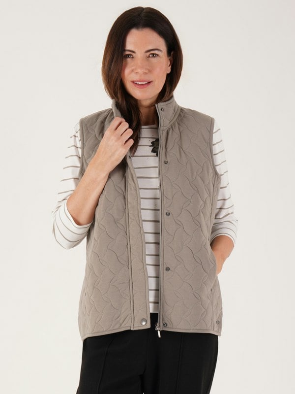 TIGI-Wear Sage Tonal Floral Lined Gilet