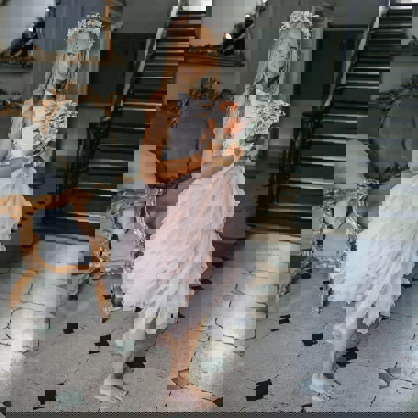 UK Flower Girl Boutique Boho Dreams Dress - Blush Appliqué