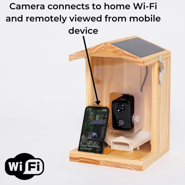 Callow Retail Wooden Bird Feeder with AI Bird Detection Camera