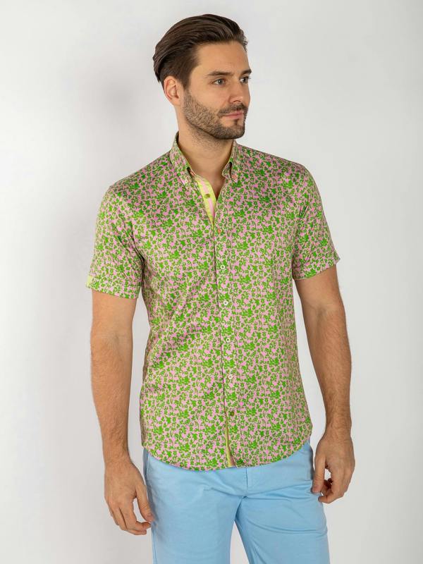 SILHOUETTE ORNAMENTS SHORT SLEEVE SHIRT - Claudio Lugli Shirts