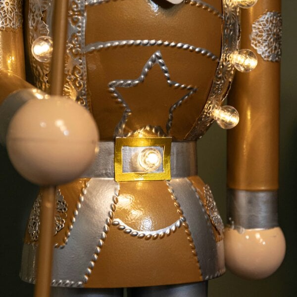 Samuel Alexander 80cm Battery Operated Light up Christmas Gold Nutcracker with LEDs