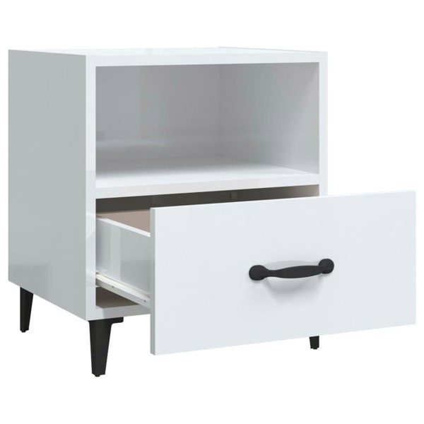 Berkfield Bedside Cabinets 2 pcs High Gloss White Engineered Wood
