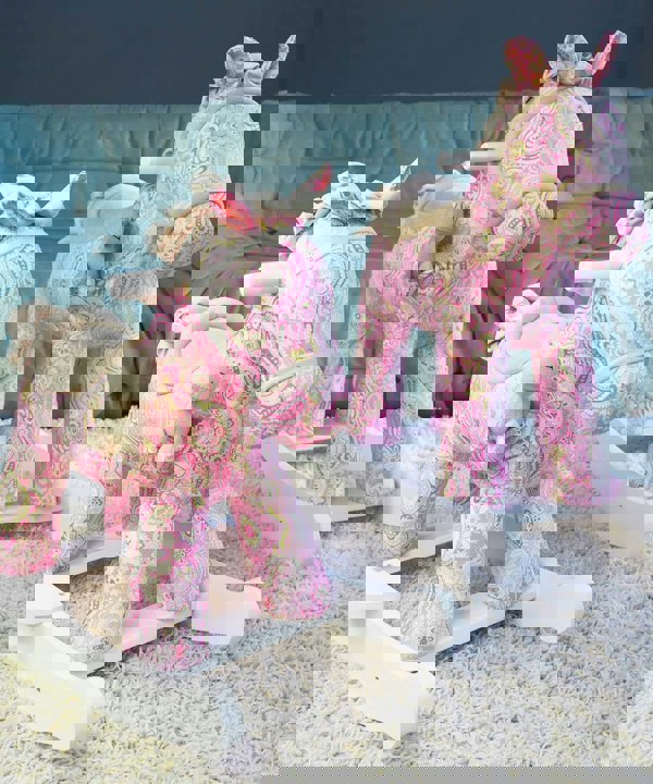 Pixie & Fluff Rocking Horses with white painted rails and handles