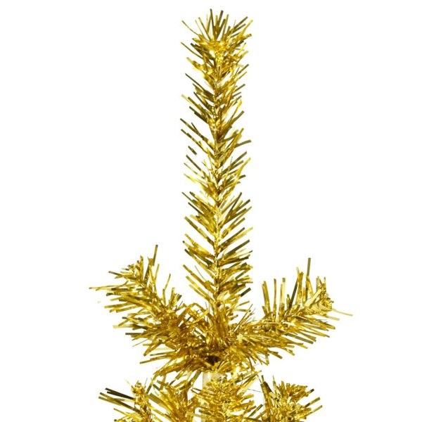 Berkfield Slim Artificial Half Christmas Tree with Stand Gold 120 cm