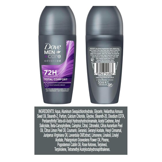 Dove Men+Care Antiperspirant Roll On Total Comfort, 72H Protection 50ml 6 Pack