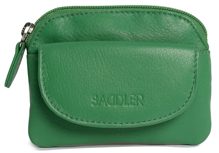 SADDLER Compact Leather Zip-Top Coin Purse "Molly" – Handmade by Saddler | RFID Protected & Gift Boxed | With Front Pocket & Interior Key Ring