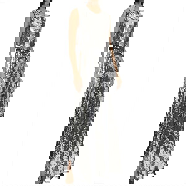 Stella McCartney sequin front gown in a shimmering silver tone