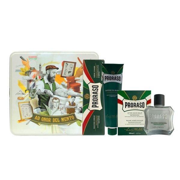 Proraso Refreshing Set - Shaving Cream, After Shave Balm + Tin