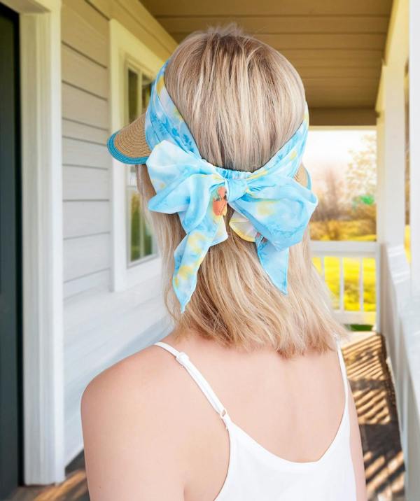 Pia Rossini Misha - Chiffon Tie Straw Visor
