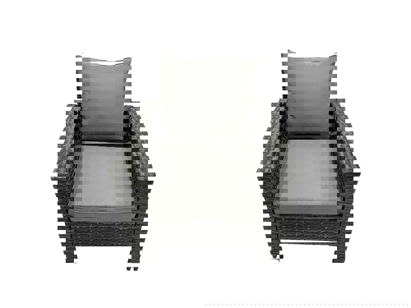 Fimous Outdoor Love Sofa Set 8 Seat Rattan Garden Furniture Set with Adjustable Lifting Dining or Coffee Table 4 Stools - Dark Grey