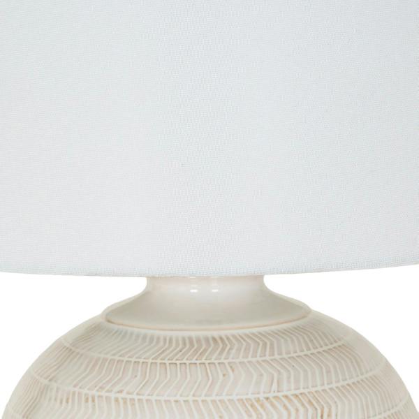 Chevronne Ceramic Table Lamp With Linen Shade