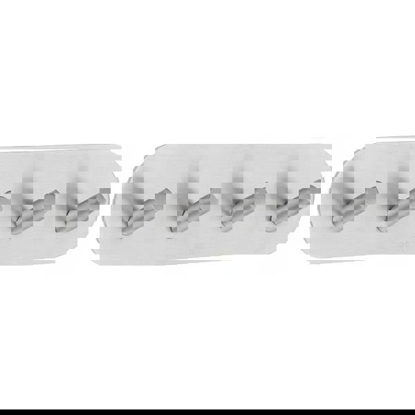 Brushed stainless steel quadruple towel hook