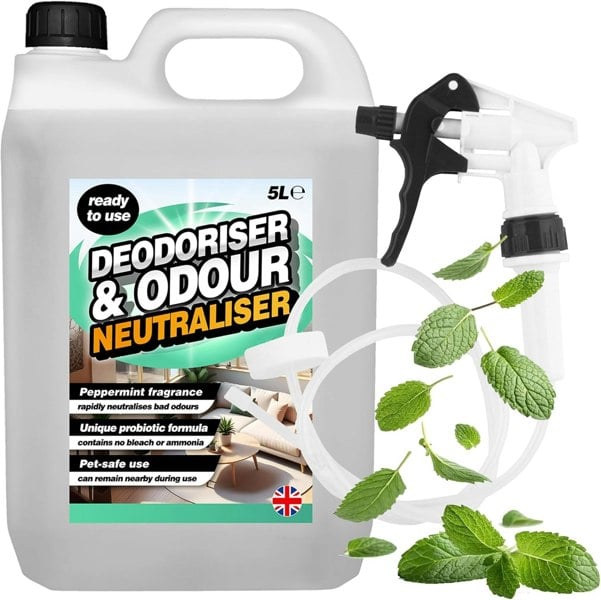 5L Peppermint Fragrance Deodoriser & Odour Neutraliser With Long Hose Trigger