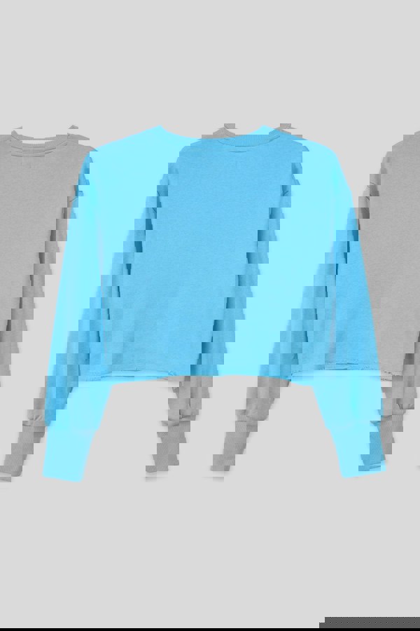 ENORSIA Raw Edge Chest Print Sweatshirt