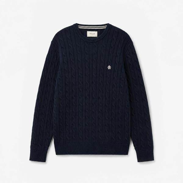 Joules CABLE CREW Sweatshirt   in  Navy