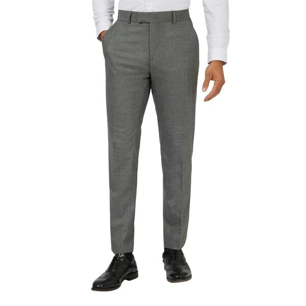 Antique Rogue Slim Fit Grey Texture Stretch Trousers