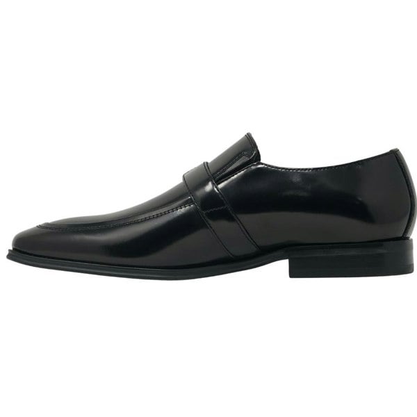 Versace Collection Buckle Logo Leather Black Shoes