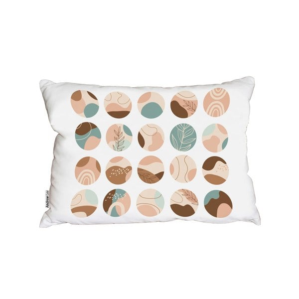 Benjamin Tate Design Round Texture And Floral Icons In Pastel Colours (Outdoor Cushion)