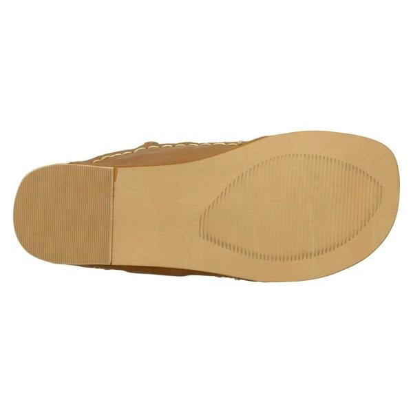 Leather Collection Ladies Leather Collection Flat Toeloop Braided Sandals F00077