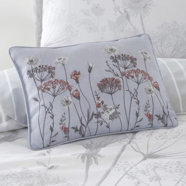 Catherine Lansfield Meadowsweet Floral Embroidered Cushion