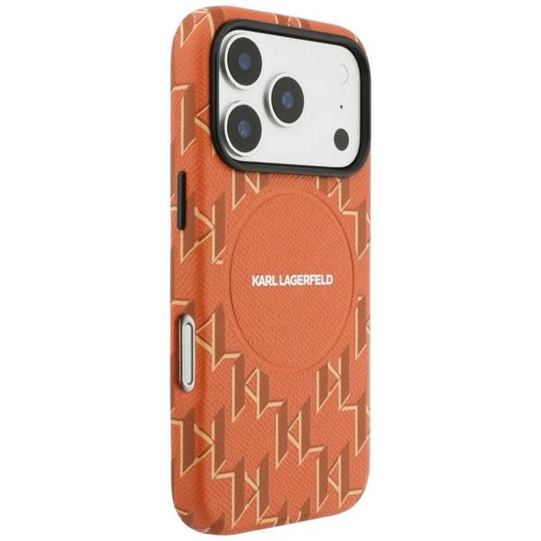 Karl Lagerfeld Monogram Logo Case with MagSafe for iPhone 17 Pro 6.3" Orange - KLHMP17L5PGKLMCO