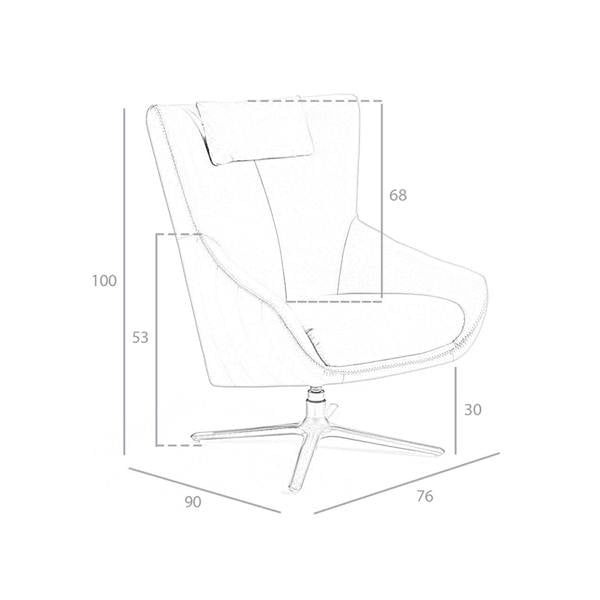 Angel Cerdá Grey Taupe Leather Swivel Armchair 5090