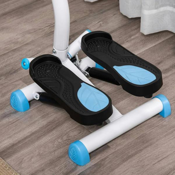 Blue twister stepper pedals with textured non-slip footpads and blue base supports