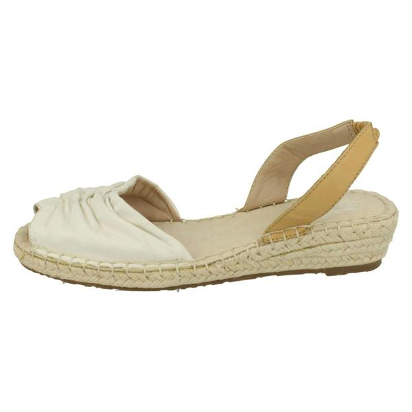 Ladies Flowers Wedge Heel Slingback Ruched Vamp Sandals