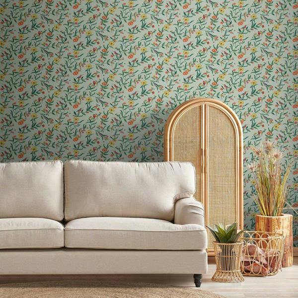 Cath Kidston Birds Wallpaper - Sage - 