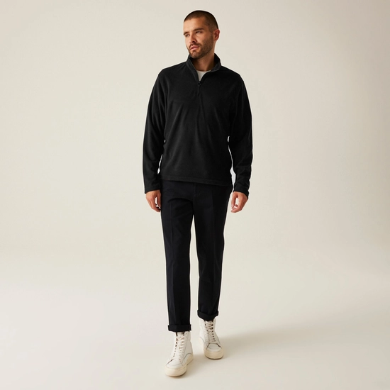 Regatta Mens Micro Zip Neck Fleece Top - Black