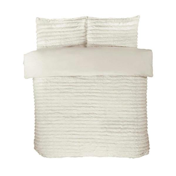 Rabbit Fur Vanilla White Duvet Cover Set