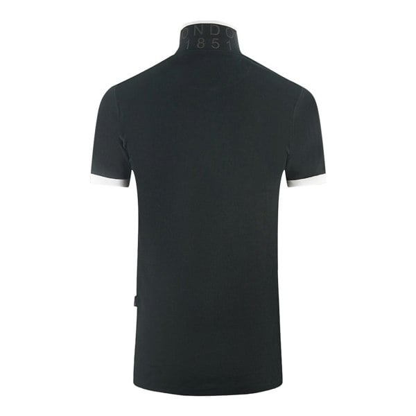 Aquascutum Branded Shoulder Tipped Polo Shirt - Black