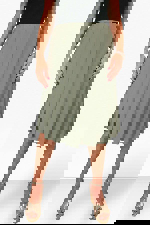 Paulo Due Women's 26" Elasticated Soft Flared Midi Skirt