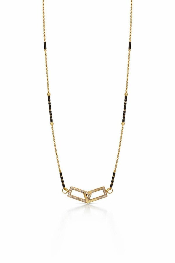 The Colourful Aura Cross Rectangle Diamond Mangalsutra Necklace