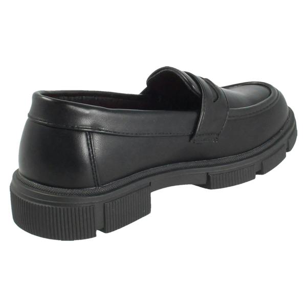 Pineapple Girls Pineapple Black Slip On Loafer School Shoes H2713