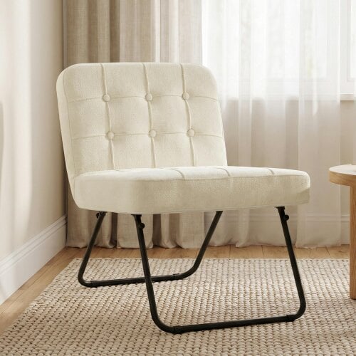 HOMCOM Foldable Accent Chair with Backrest, Wide Seat