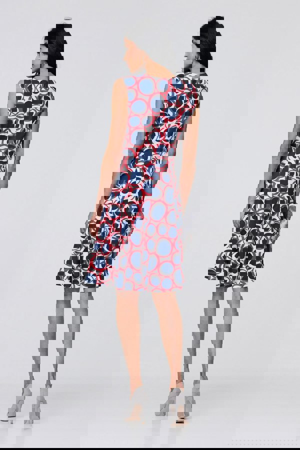 Red | Abstract Sleeveless Knee Length Dress