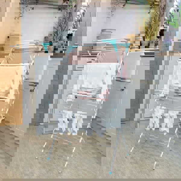 JVL Freestanding 2 Tier Clothes Drying Airer, White