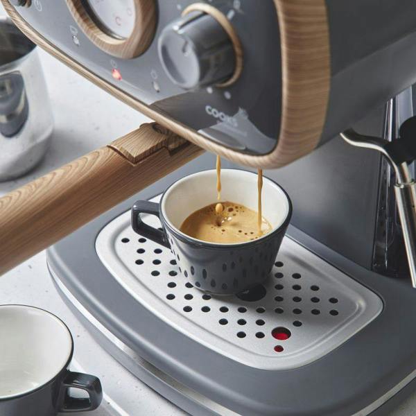 Cooks Professional Retro Espresso Machine | Nordic Grey