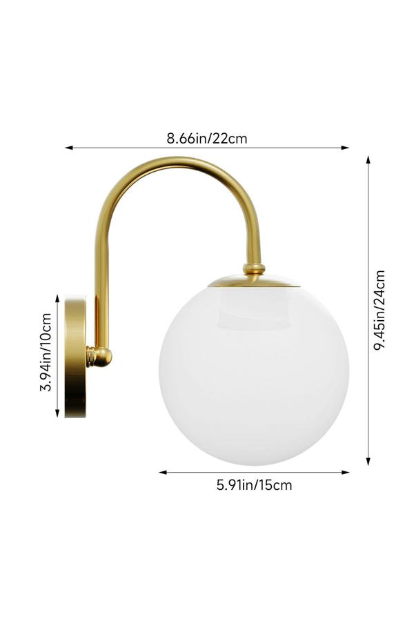 Living and Home Modern Golden Wall Lamp with Glass Shade