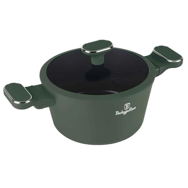 Berlinger Haus Casserole with lid, 24 cm Berlinger Haus BH8201 Matte Green
