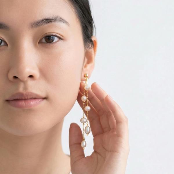 Gold Trip Timeless Pearl Double Drop Earrings