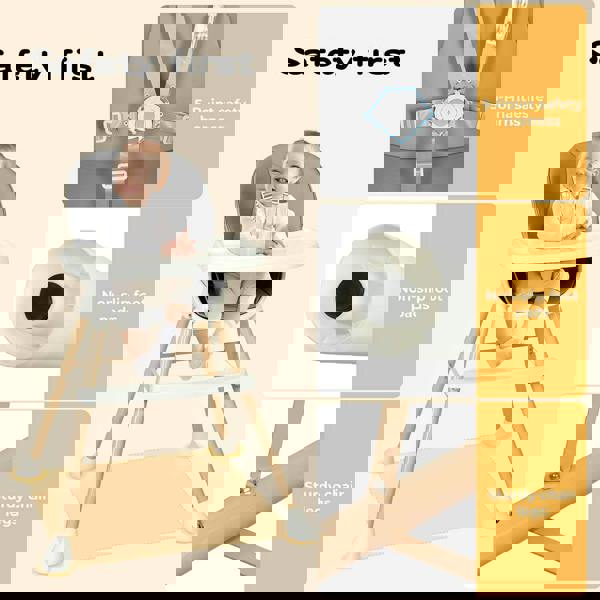 Dekko Adjustable 6-In-1 Baby Highchair Infant Feeding Seat Toddler Table Chair