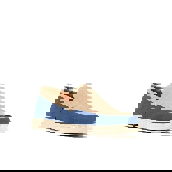 Embassy London Gareth - Cream & Blue - Men’s two Tone Suede Loafer