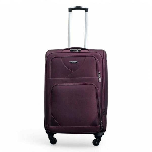 Infinity Luggage Soft Shell Lightweight Nylon Suitcase Set 4 Wheel Travel Case Holiday Bags