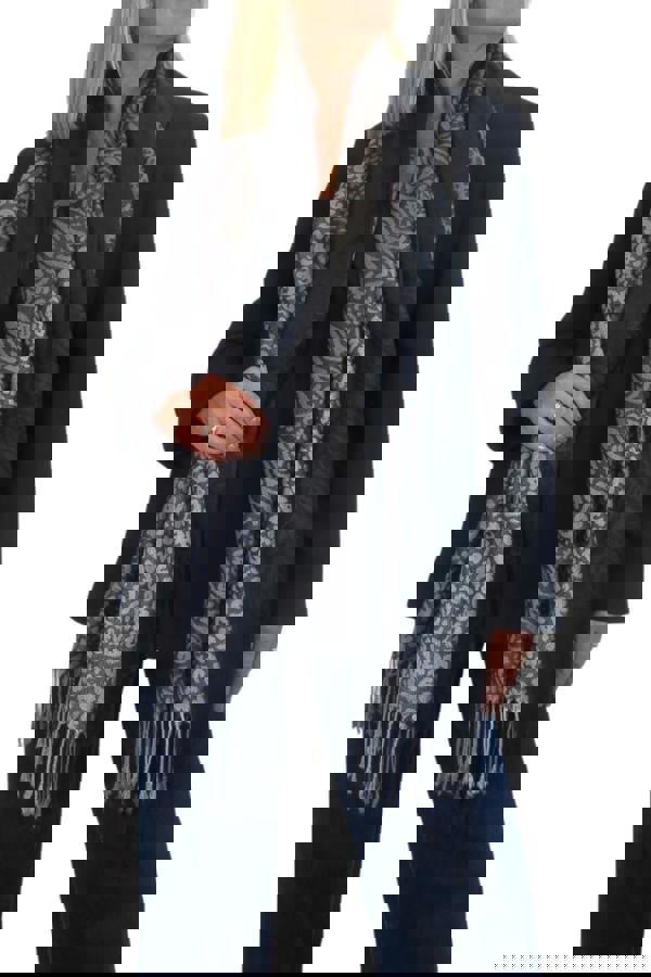 Paulo Due Block Stripe Animal Print Scarf